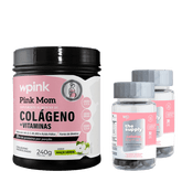 colágeno pink mom de maçã verde - 240g + 2 cabelos e unhas X - wp