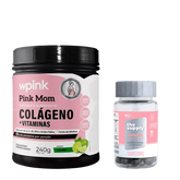 colágeno pink mom de limão - 240g + cabelos e unhas x - wp