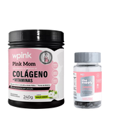 colágeno pink mom de maçã verde - 240g + cabelos e unhas x - wp