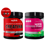 creatina sem sabor 240g - super power pink de limão - pré-treino – 300g